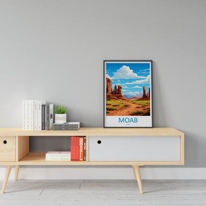 Moab Travel Print Wall Art Moab Wall Hanging Home Décor Moab Gift Art Lovers Utah Art Lover Gift Travel Poster
