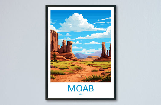 Moab Travel Print Wall Art Moab Wall Hanging Home Décor Moab Gift Art Lovers Utah Art Lover Gift Travel Poster