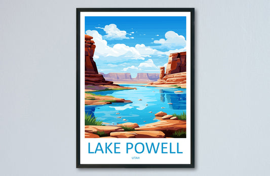 Lake Powell Travel Print Wall Art Lake Powell Wall Hanging Home Décor Lake Powell Gift Art Lovers Utah Art Lover Gift Travel Poster