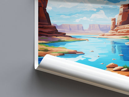 Lake Powell Travel Print Wall Art Lake Powell Wall Hanging Home Décor Lake Powell Gift Art Lovers Utah Art Lover Gift Travel Poster