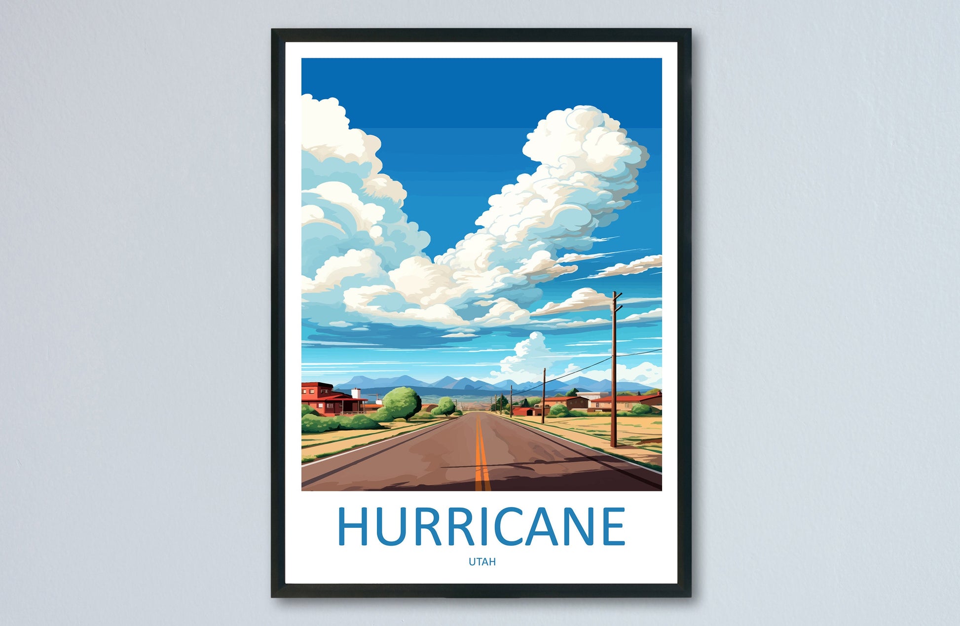 Hurricane Travel Print Wall Art Hurricane Wall Hanging Home Décor Hurricane Gift Art Lovers Utah Art Lover Gift Travel Poster