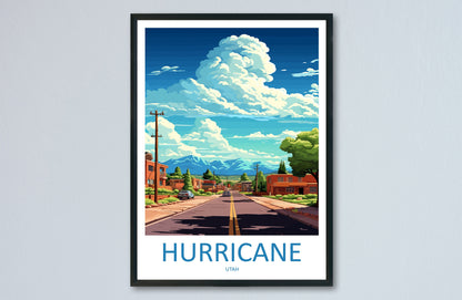 Hurricane Travel Print Wall Art Hurricane Wall Hanging Home Décor Hurricane Gift Art Lovers Utah Art Lover Gift Travel Poster