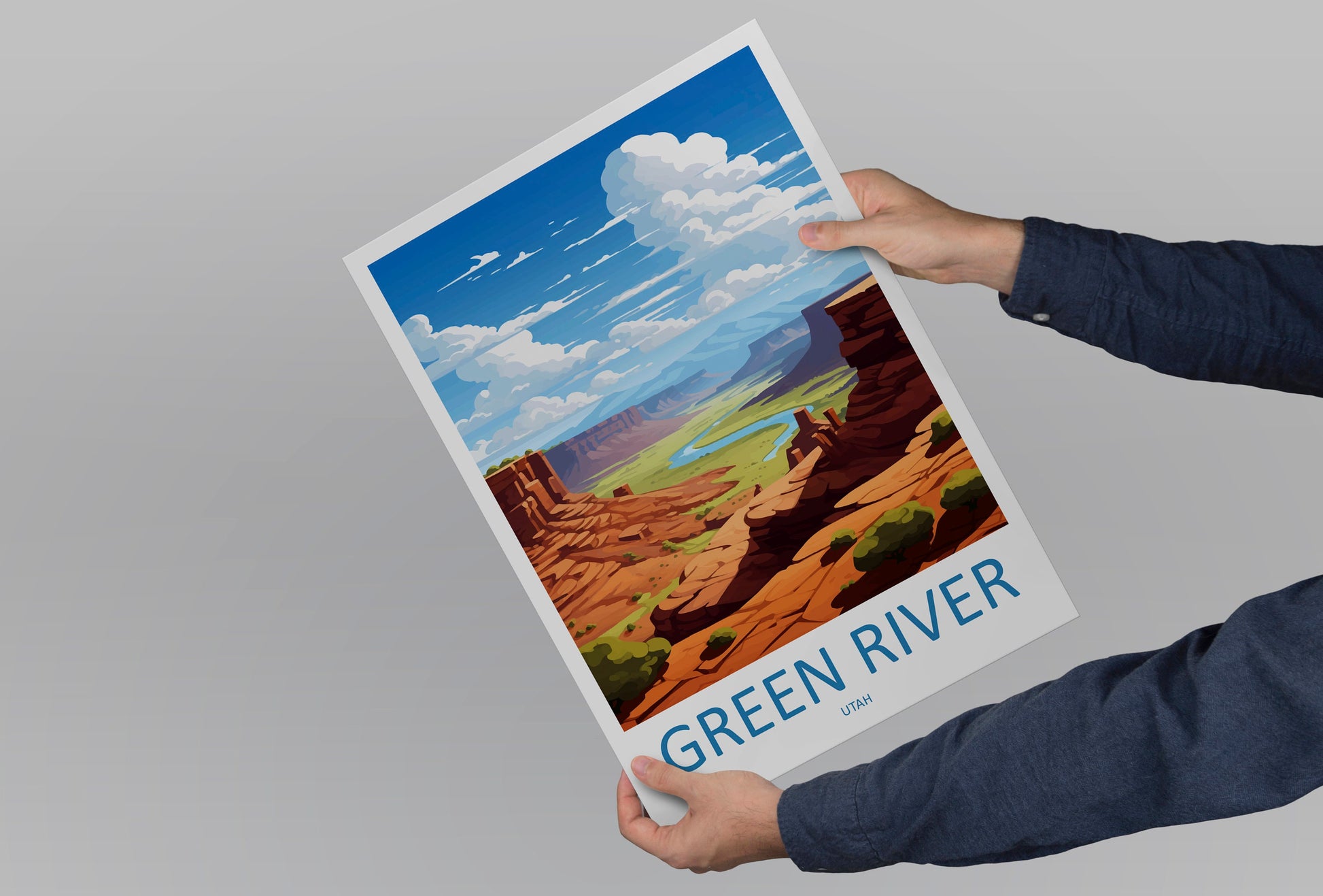Green River Travel Print Wall Art Green River Wall Hanging Home Décor Green River Gift Art Lovers Utah Art Lover Gift Travel Poster