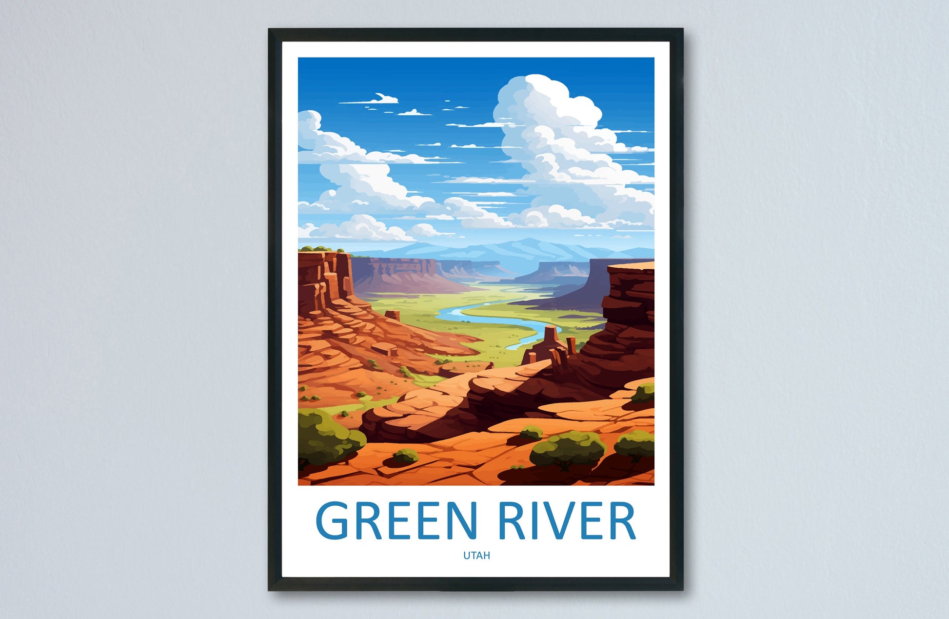 Green River Travel Print Wall Art Green River Wall Hanging Home Décor Green River Gift Art Lovers Utah Art Lover Gift Travel Poster