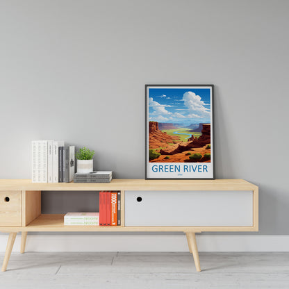 Green River Travel Print Wall Art Green River Wall Hanging Home Décor Green River Gift Art Lovers Utah Art Lover Gift Travel Poster