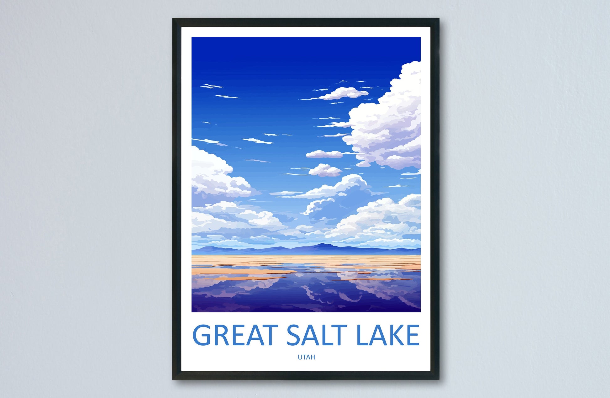 Great Salt Lake Travel Print Wall Art Great Salt Lake Wall Hanging Home Décor Great Salt Lake Gift Art Lovers Utah Art Lover Gift