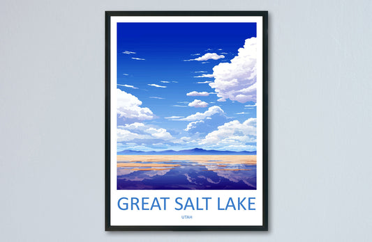 Great Salt Lake Travel Print Wall Art Great Salt Lake Wall Hanging Home Décor Great Salt Lake Gift Art Lovers Utah Art Lover Gift