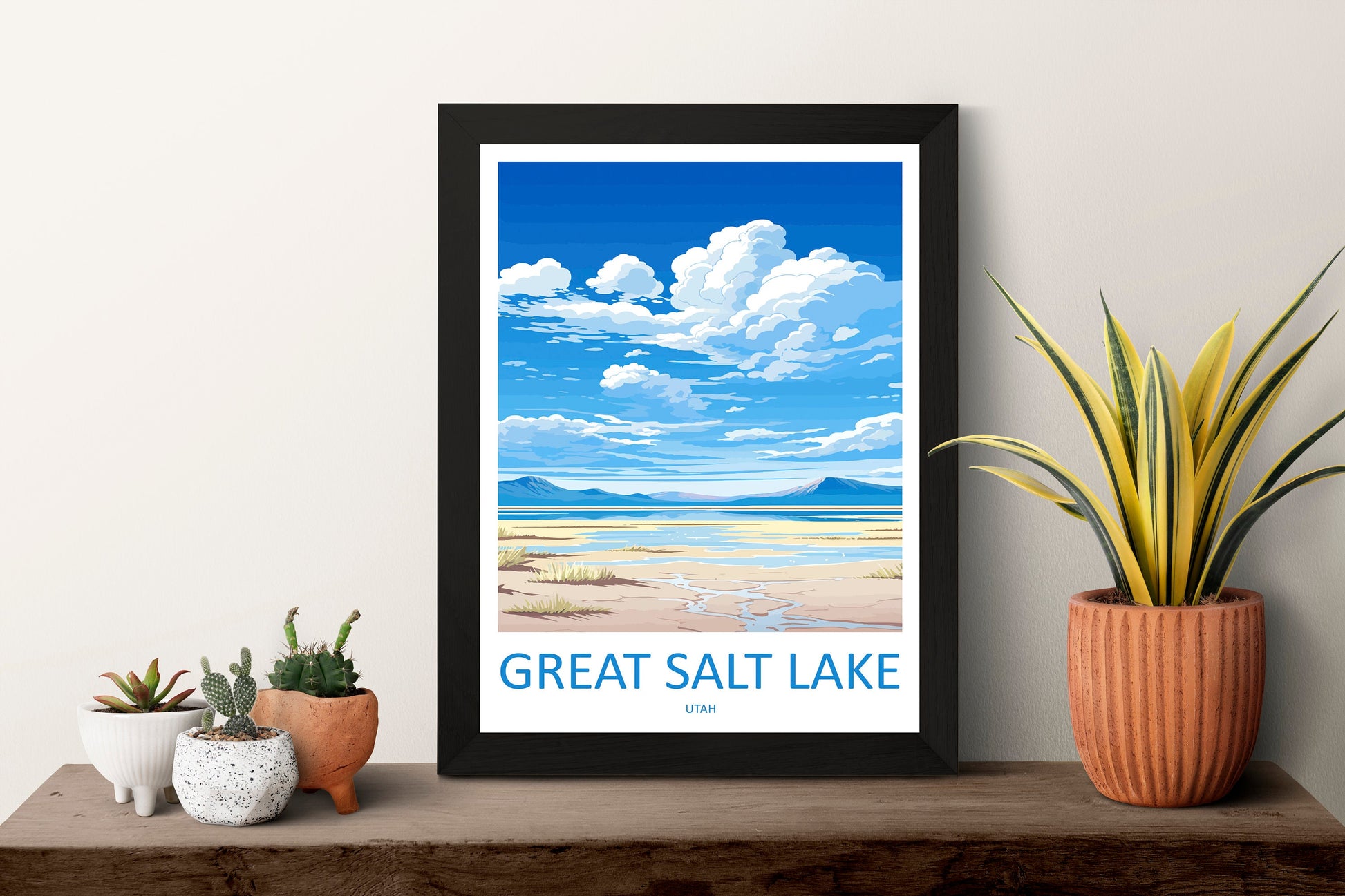 Great Salt Lake Travel Print Wall Art Great Salt Lake Wall Hanging Home Décor Great Salt Lake Gift Art Lovers Utah Art Lover Gift