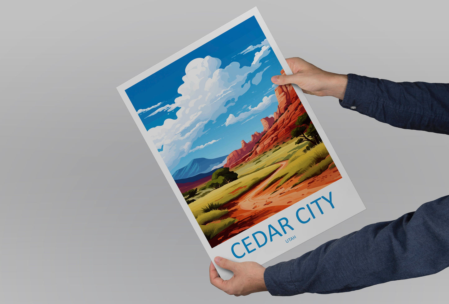 Cedar City Travel Print Wall Art Cedar City Wall Hanging Home Décor Cedar City Art Lovers Utah Art Lover Gift