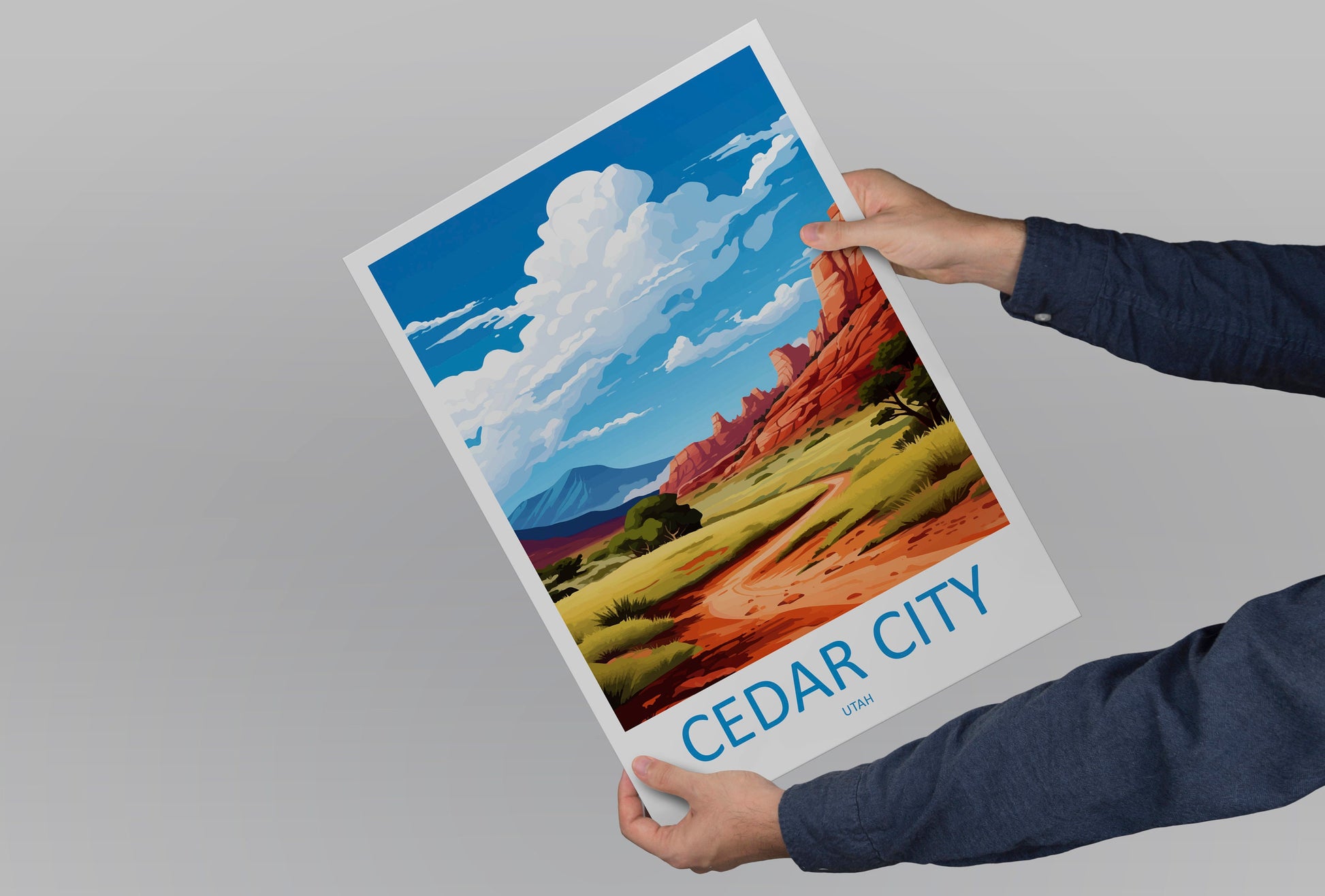 Cedar City Travel Print Wall Art Cedar City Wall Hanging Home Décor Cedar City Art Lovers Utah Art Lover Gift