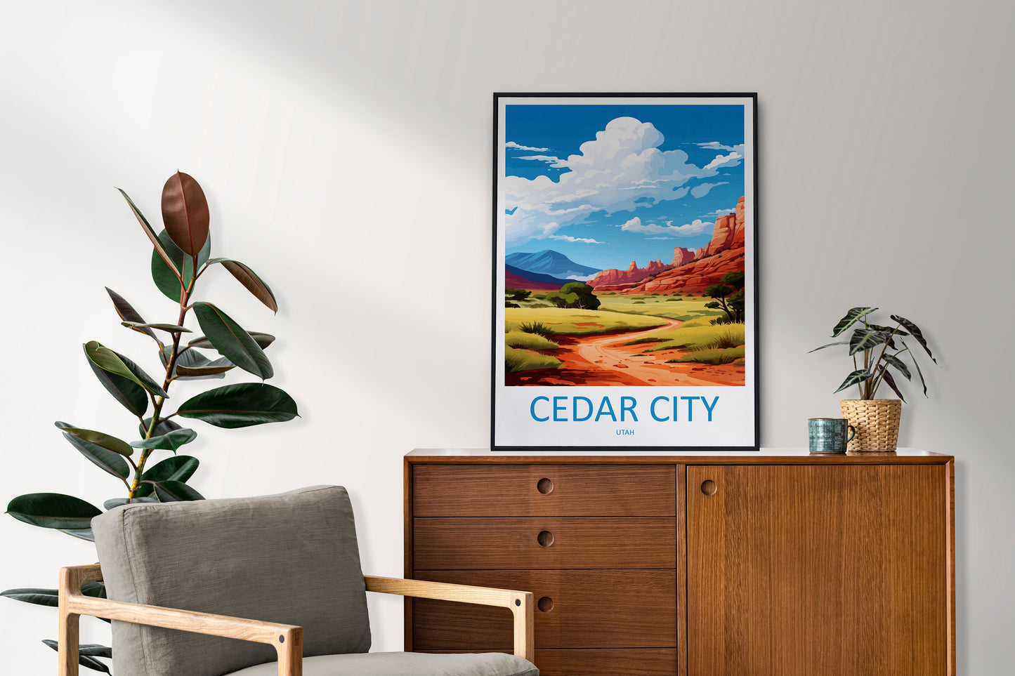 Cedar City Travel Print Wall Art Cedar City Wall Hanging Home Décor Cedar City Art Lovers Utah Art Lover Gift
