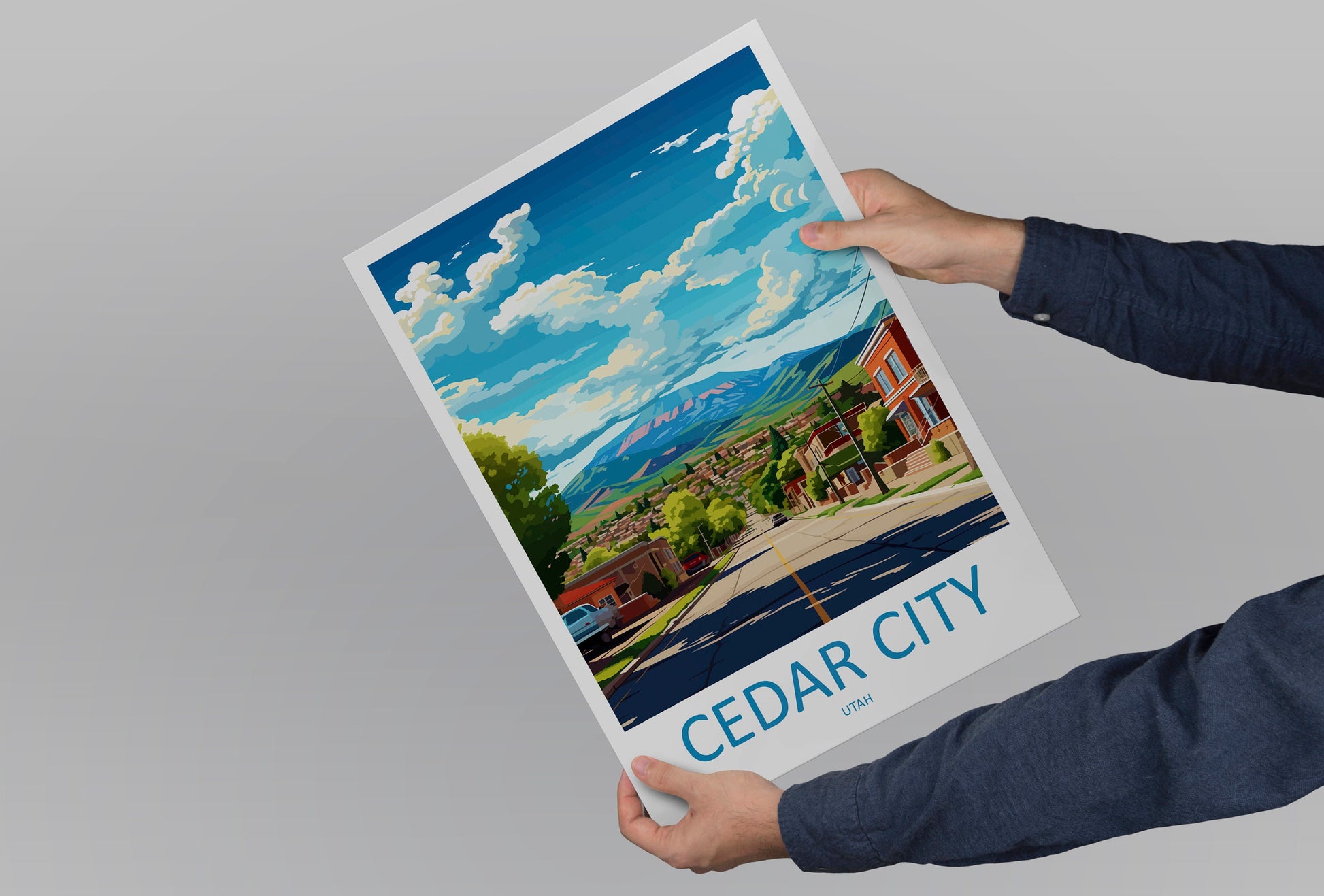 Cedar City Travel Print Wall Art Cedar City Wall Hanging Home Décor Cedar City Art Lovers Utah Art Lover Gift