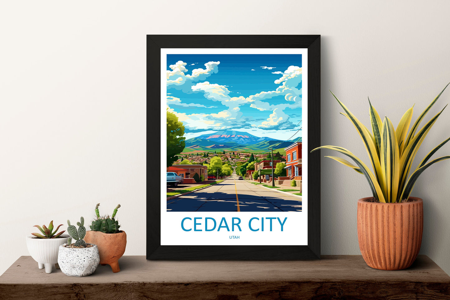 Cedar City Travel Print Wall Art Cedar City Wall Hanging Home Décor Cedar City Art Lovers Utah Art Lover Gift