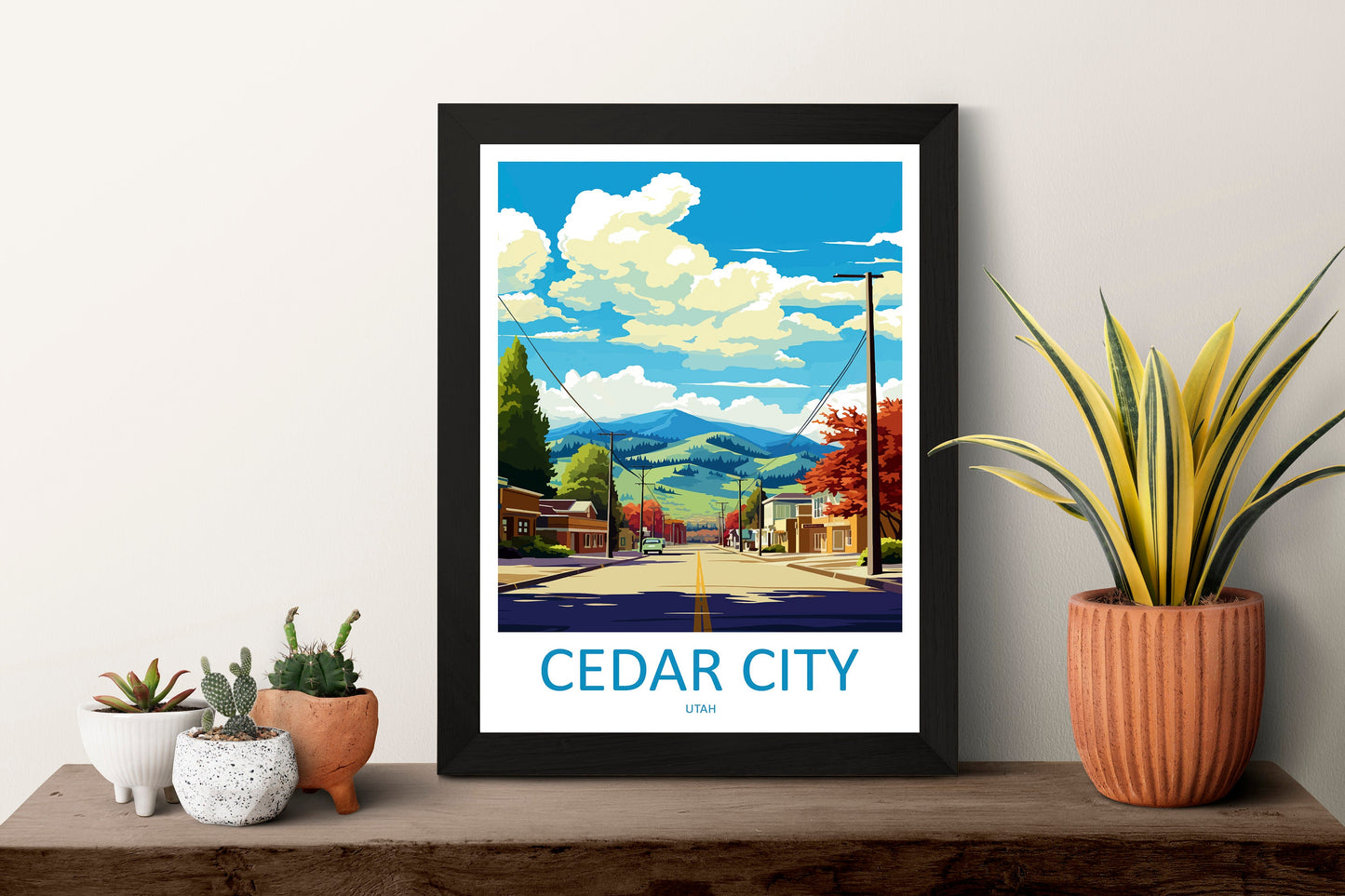 Cedar City Travel Print Wall Art Cedar City Wall Hanging Home Décor Cedar City Art Lovers Utah Art Lover Gift