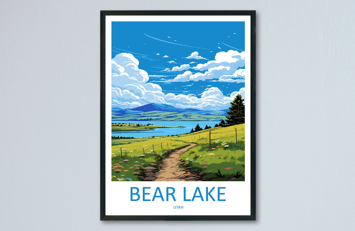 Bear Lake Travel Print Wall Art Bear Lake Wall Hanging Home Décor Bear Lake Art Lovers Utah Art Lover Gift