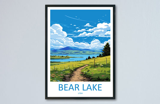 Bear Lake Travel Print Wall Art Bear Lake Wall Hanging Home Décor Bear Lake Art Lovers Utah Art Lover Gift