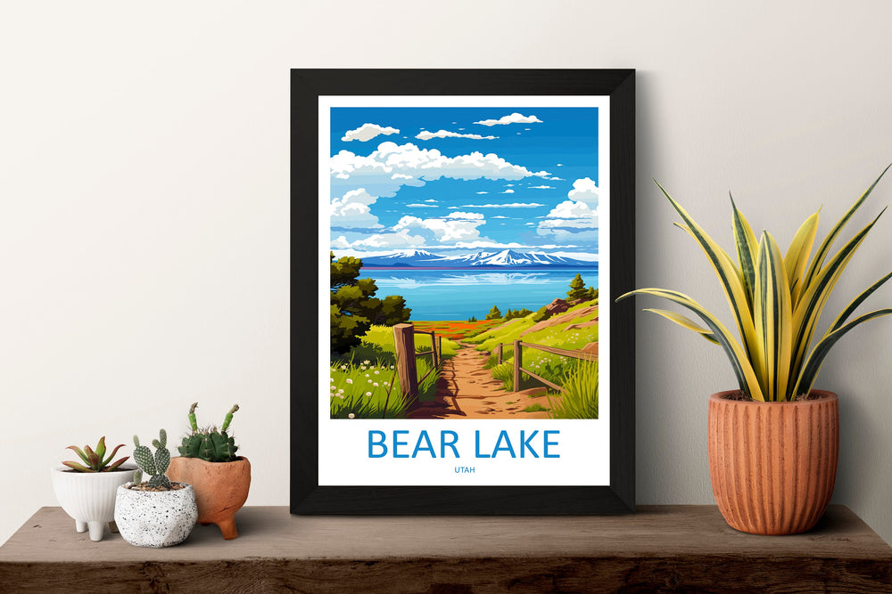 Bear Lake Travel Print Wall Art Bear Lake Wall Hanging Home Décor Bear Lake Art Lovers Utah Art Lover Gift