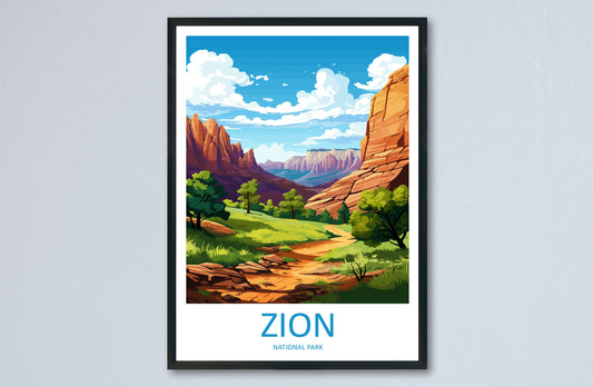 Zion National Park Travel Print Wall Art Zion National Park Wall Hanging Home Décor Zion National Park Art Lovers Utah Art Lover Gift