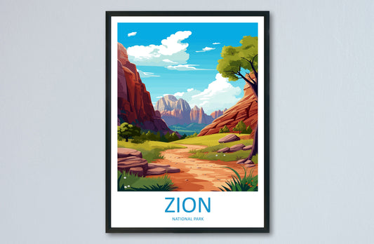 Zion National Park Travel Print Wall Art Zion National Park Wall Hanging Home Décor Zion National Park Art Lovers Utah Art Lover Gift