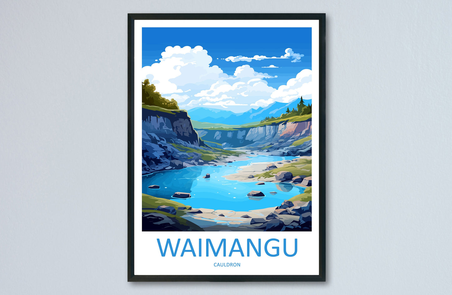 Waimangu Cauldron Travel Print Wall Art Waimangu Cauldron Wall Hanging Home Décor Waimangu Cauldron Gift Art Lovers New Zealand