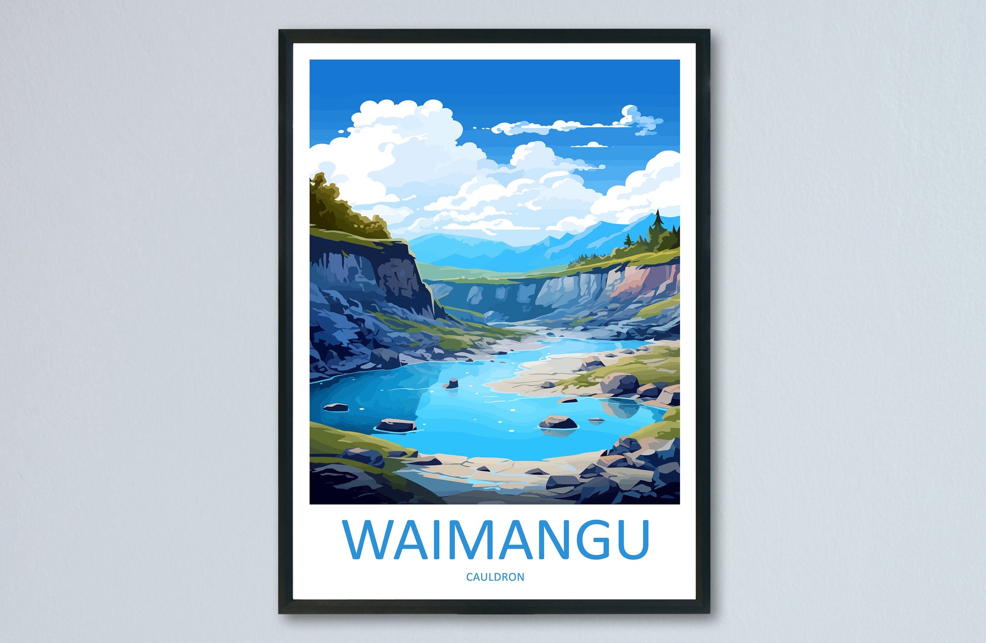 Waimangu Cauldron Travel Print Wall Art Waimangu Cauldron Wall Hanging Home Décor Waimangu Cauldron Gift Art Lovers New Zealand