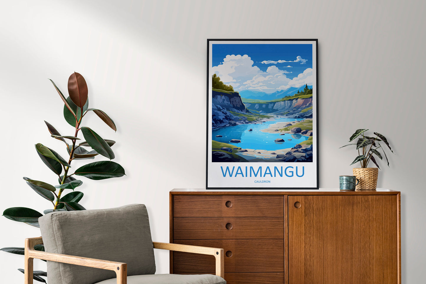 Waimangu Cauldron Travel Print Wall Art Waimangu Cauldron Wall Hanging Home Décor Waimangu Cauldron Gift Art Lovers New Zealand