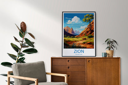 Zion National Park Travel Print Wall Art Zion National Park Wall Hanging Home Décor Zion National Park Art Lovers Utah Art Lover Gift