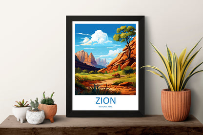 Zion National Park Travel Print Wall Art Zion National Park Wall Hanging Home Décor Zion National Park Art Lovers Utah Art Lover Gift
