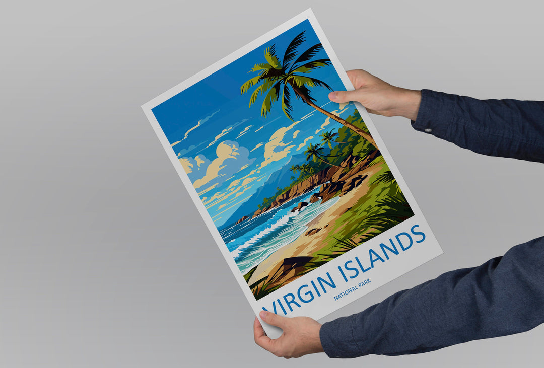 US Virgin Islands Travel Print Wall Art US Virgin Islands Wall Hanging Home Décor US Virgin Islands Gift Art Lovers Wall Art Caribbean