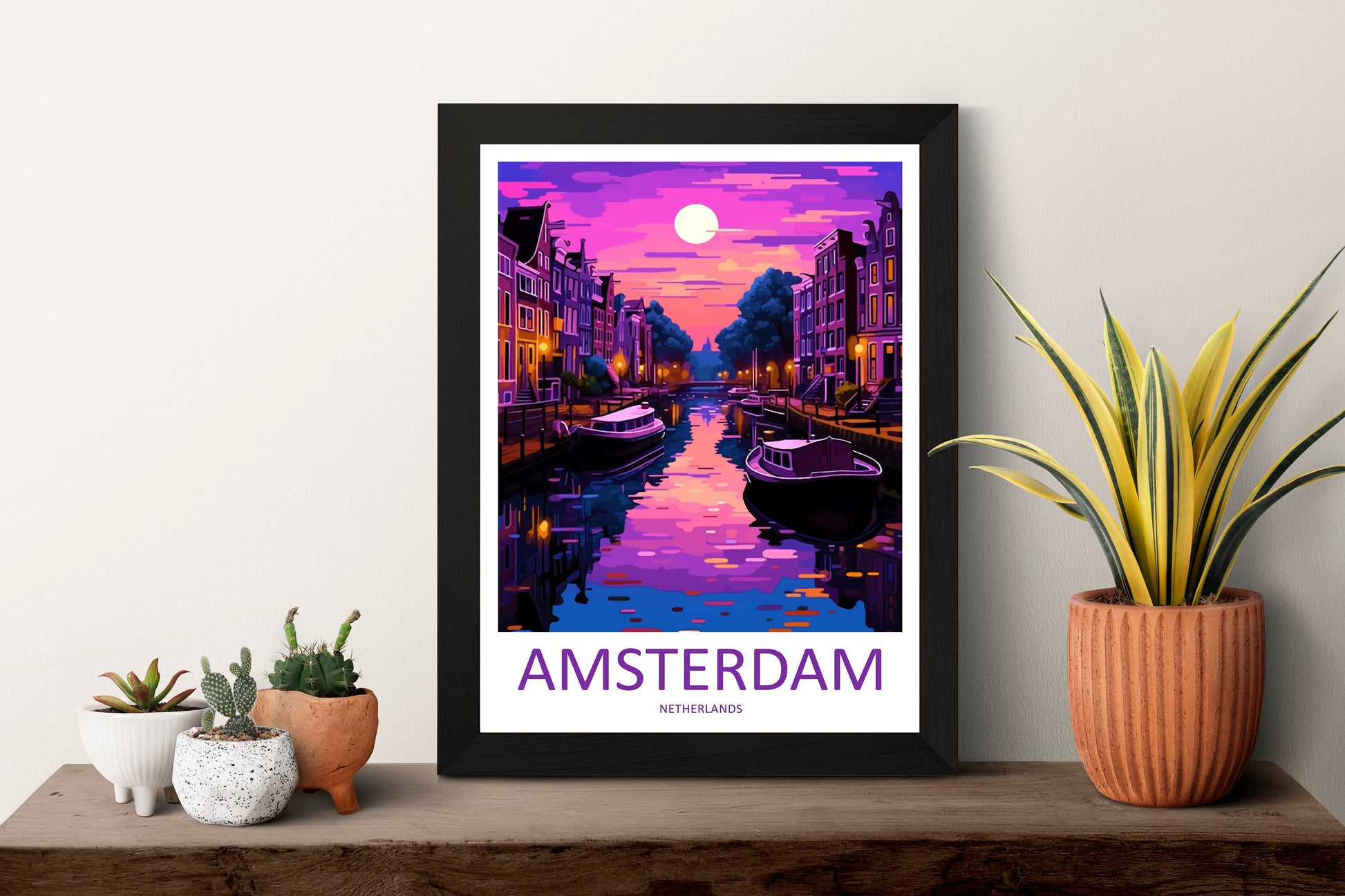 Amsterdam Travel Print Wall Art Amsterdam Wall Hanging Home Décor Amsterdam Gift Art Lovers Netherlands Art Lover Gift Amsterdam Decor