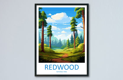 Redwood National Park Travel Print Wall Art Redwood Wall Hanging Home Décor Redwood Gift Art Lovers California Art Lover Gift