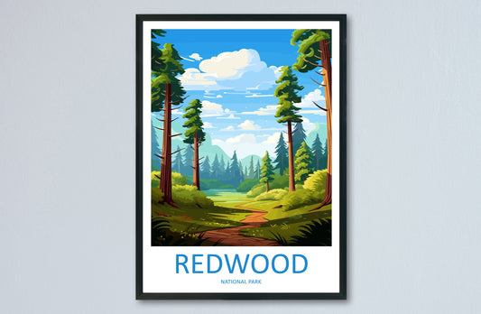 Redwood National Park Travel Print Wall Art Redwood Wall Hanging Home Décor Redwood Gift Art Lovers California Art Lover Gift