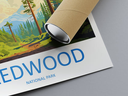 Redwood National Park Travel Print Wall Art Redwood Wall Hanging Home Décor Redwood Gift Art Lovers California Art Lover Gift
