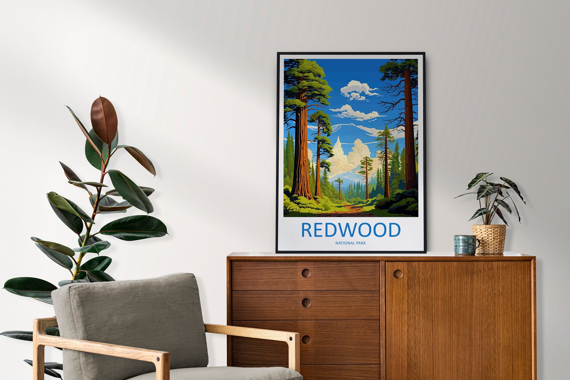 Redwood National Park Travel Print Wall Art Redwood Wall Hanging Home Décor Redwood Gift Art Lovers California Art Lover Gift