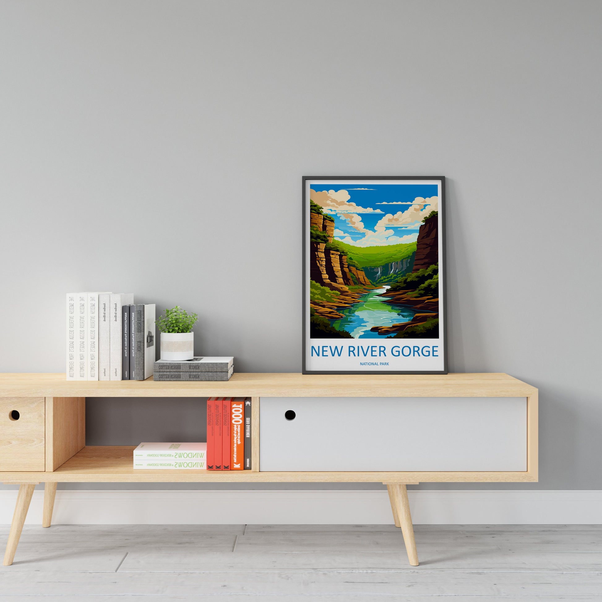 New River Gorge Print New River Gorge Home Décor National Park Art Print New River Gorge Wall Print For Park Gift Wall Hanging