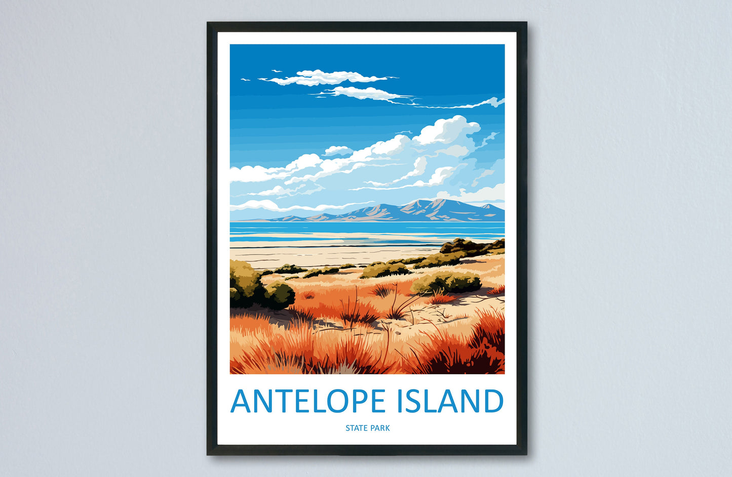 Antelope Island State Park Travel Print Wall Art Antelope Island Wall Hanging Home Décor Antelope Island Art Lovers Utah Art Lover Gift