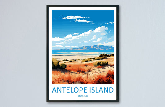 Antelope Island State Park Travel Print Wall Art Antelope Island Wall Hanging Home Décor Antelope Island Art Lovers Utah Art Lover Gift