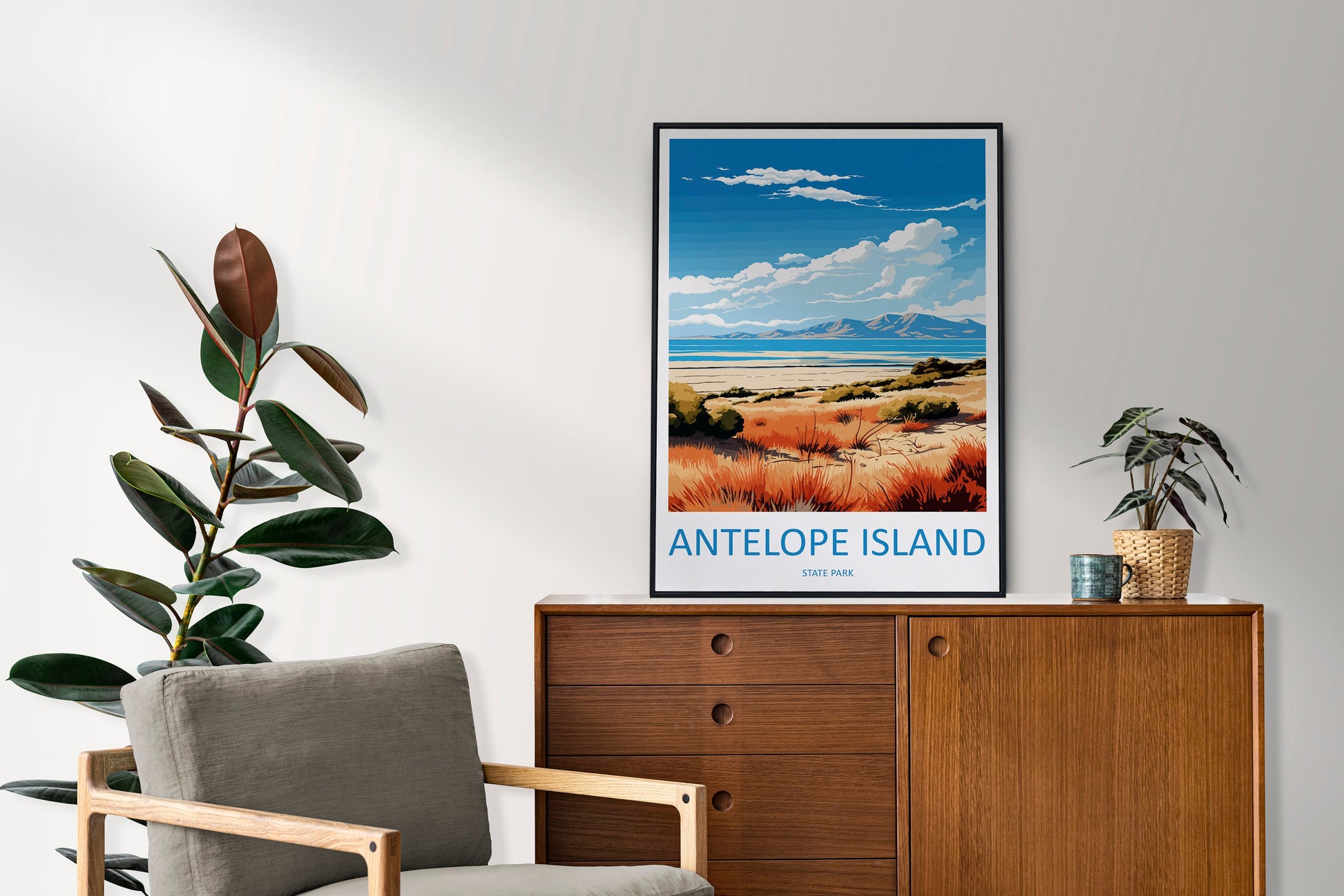 Antelope Island State Park Travel Print Wall Art Antelope Island Wall Hanging Home Décor Antelope Island Art Lovers Utah Art Lover Gift