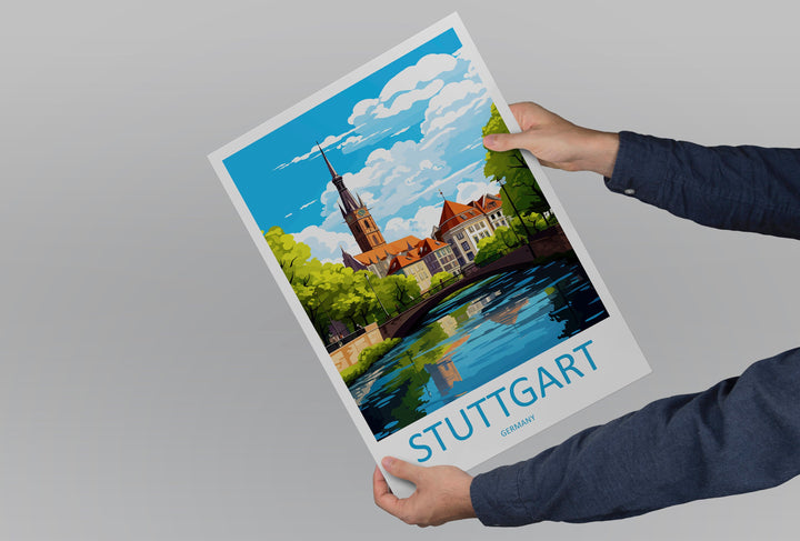 Stuttgart Travel Print Wall Art Stuttgart Wall Hanging Home Decor Stuttgart Gift Art Lovers Wall Art Print Art Stuttgart Germany