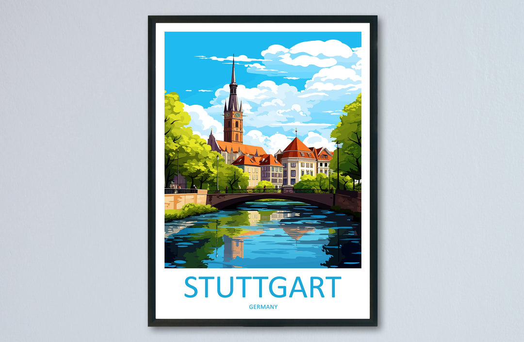 Stuttgart Travel Print Wall Art Stuttgart Wall Hanging Home Decor Stuttgart Gift Art Lovers Wall Art Print Art Stuttgart Germany