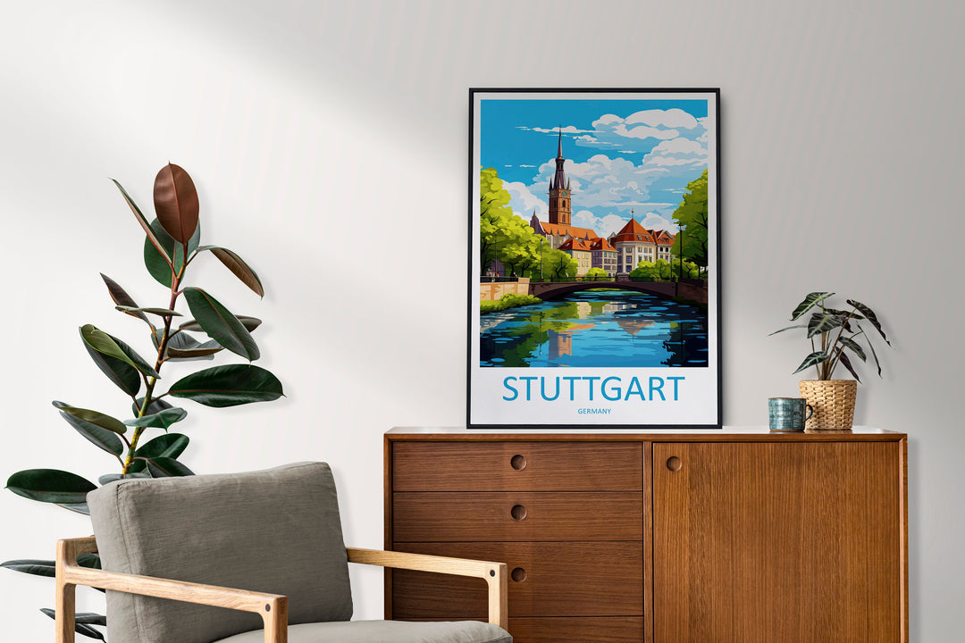 Stuttgart Travel Print Wall Art Stuttgart Wall Hanging Home Decor Stuttgart Gift Art Lovers Wall Art Print Art Stuttgart Germany