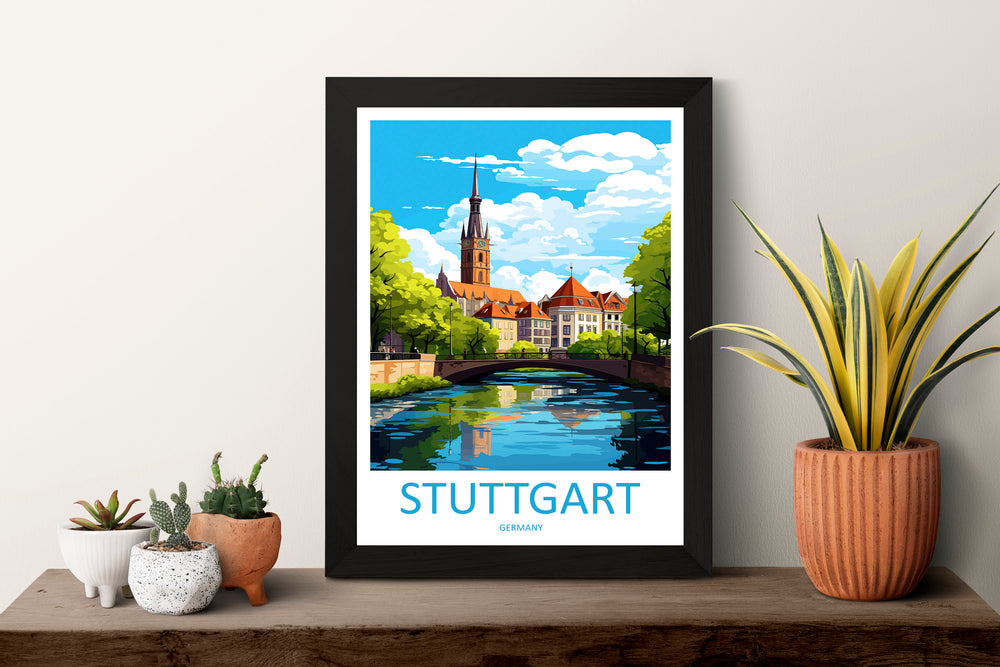 Stuttgart Travel Print Wall Art Stuttgart Wall Hanging Home Decor Stuttgart Gift Art Lovers Wall Art Print Art Stuttgart Germany