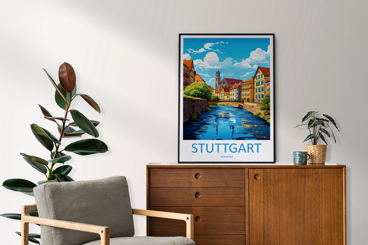 Stuttgart Travel Print Wall Art Stuttgart Wall Hanging Home Decor Stuttgart Gift Art Lovers Wall Art Print Art Stuttgart Germany