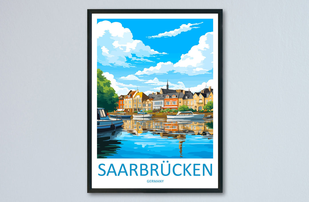 Saarbrücken Travel Print Wall Art Saarbrücken Wall Hanging Home Decor Saarbrücken Gift Art Lovers Wall Art Print Art Saarbrücken Germany