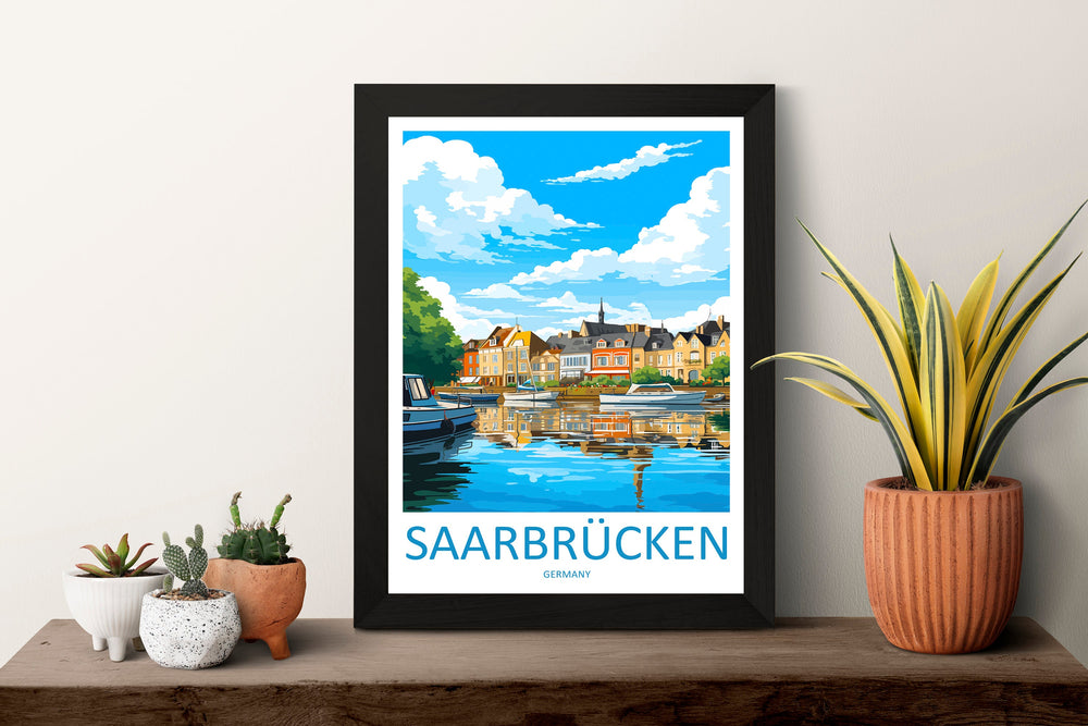 Saarbrücken Travel Print Wall Art Saarbrücken Wall Hanging Home Decor Saarbrücken Gift Art Lovers Wall Art Print Art Saarbrücken Germany