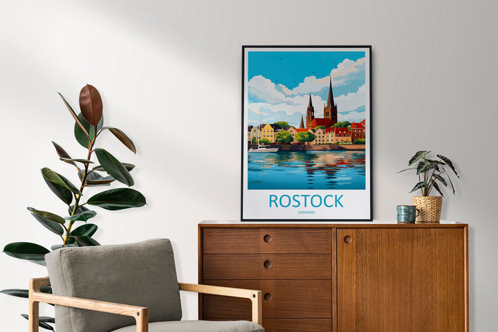 Rostock Travel Print Wall Art Rostock Wall Hanging Home Decor Rostock Gift Art Lovers Wall Art Print Art Rostock Germany