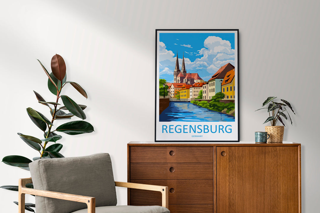 Regensburg Travel Print Wall Art Regensburg Wall Hanging Home Decor Regensburg Gift Art Lovers Wall Art Print Art Regensburg Germany