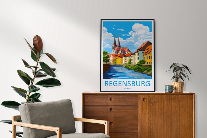 Regensburg Travel Print Wall Art Regensburg Wall Hanging Home Decor Regensburg Gift Art Lovers Wall Art Print Art Regensburg Germany