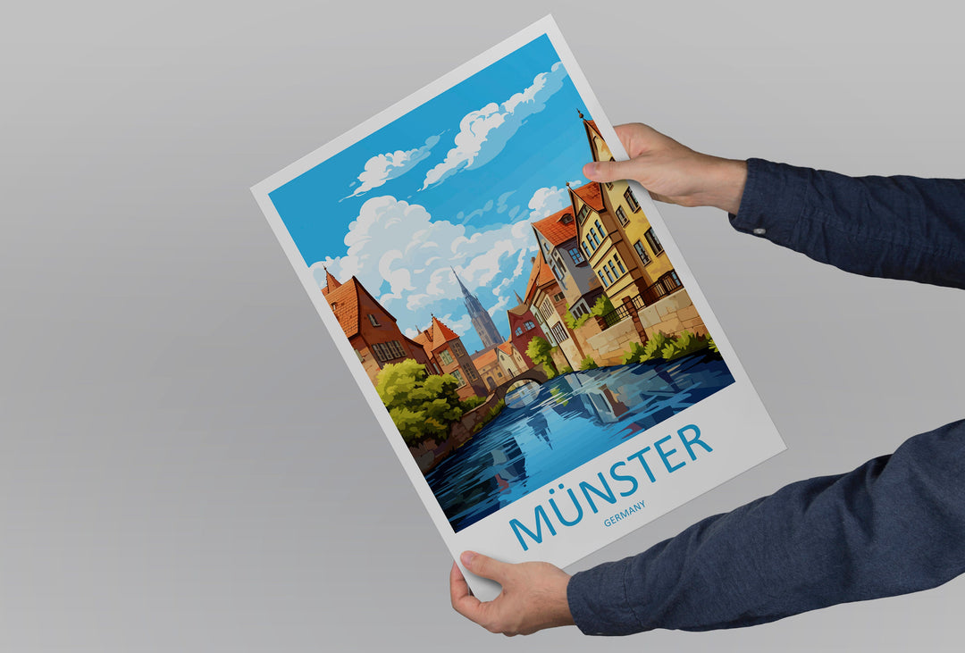 Münster Travel Print Wall Art Münster Wall Hanging Home Decoration Münster Gift Art Lovers Wall Art Print Art Münster Germany Poster