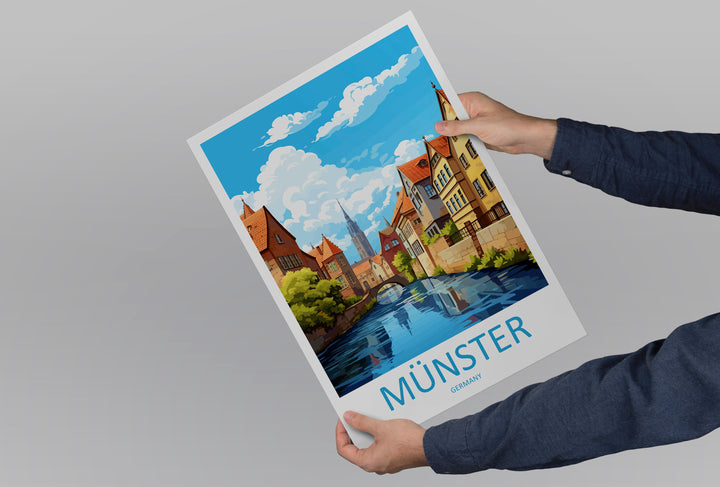 Münster Travel Print Wall Art Münster Wall Hanging Home Decoration Münster Gift Art Lovers Wall Art Print Art Münster Germany Poster